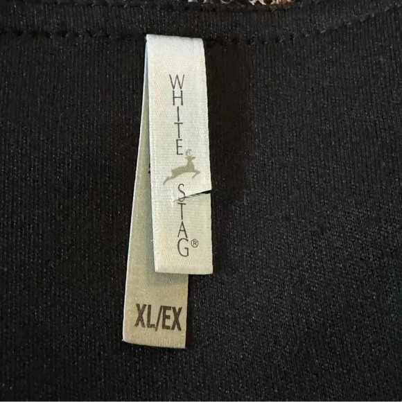 White Stag XL Shirt Top Brown Floral 3/4 Sleeve Round Neck Lace Overlay Casual - Picture 5 of 6